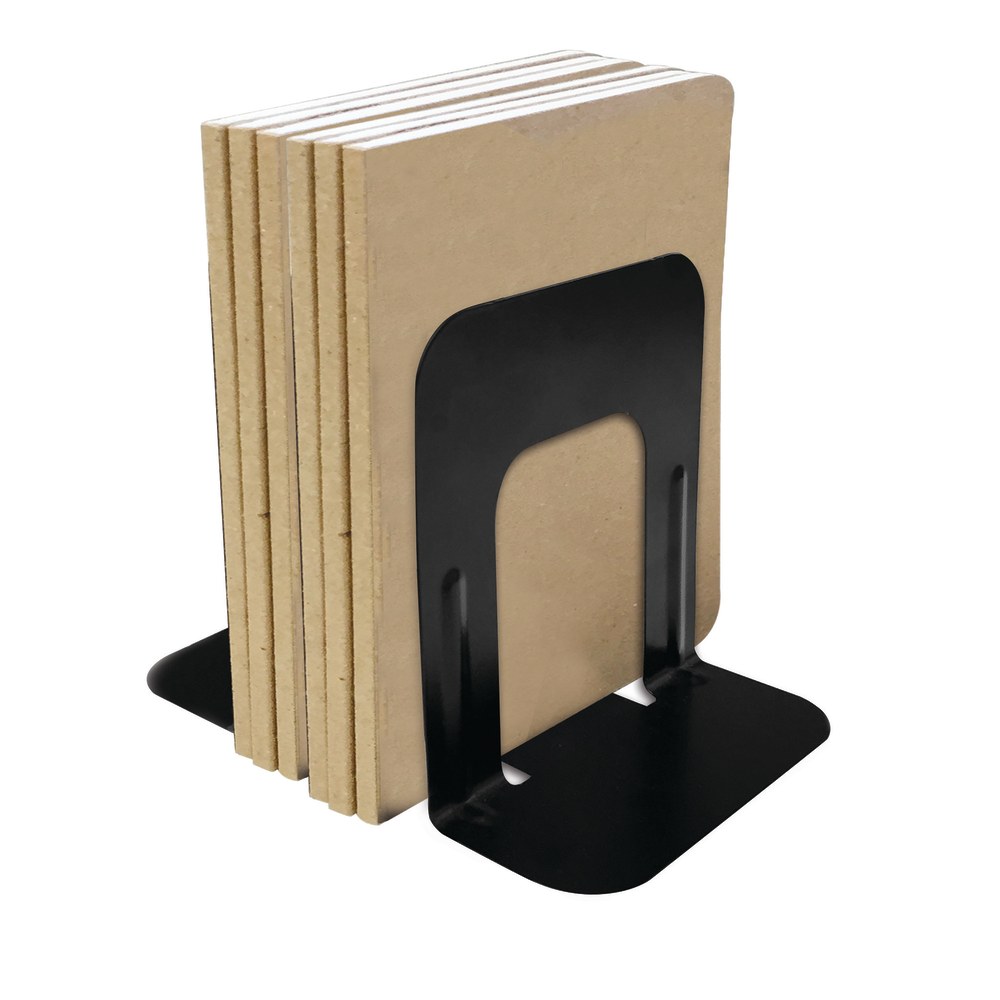 Office Depot Brand Nonskid Steel Bookends, 7in, Black, Set Of 2