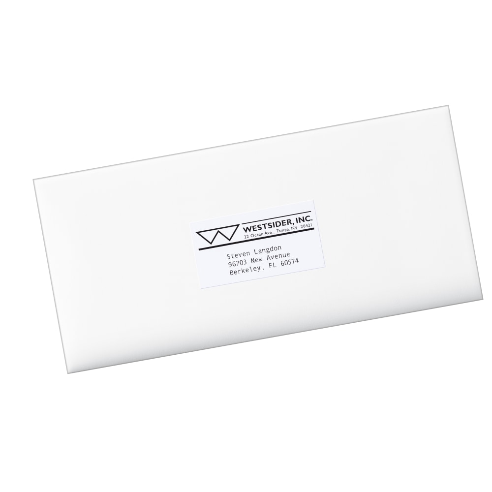 Avery Mailing Labels for Copiers - Permanent Adhesive - 1 3/8in Width x 2 13/16in Length - Rectangle - White - 2400 / Box