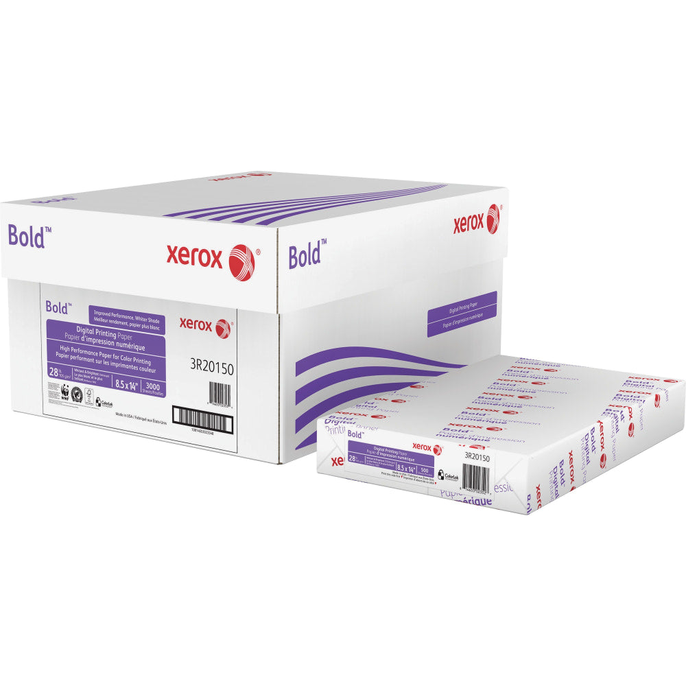 Xerox Bold Multi-Use Printer & Copy Paper, White, Legal (8.5in x 14in), 500 Sheets Per Ream, 28 Lb, 92 Brightness