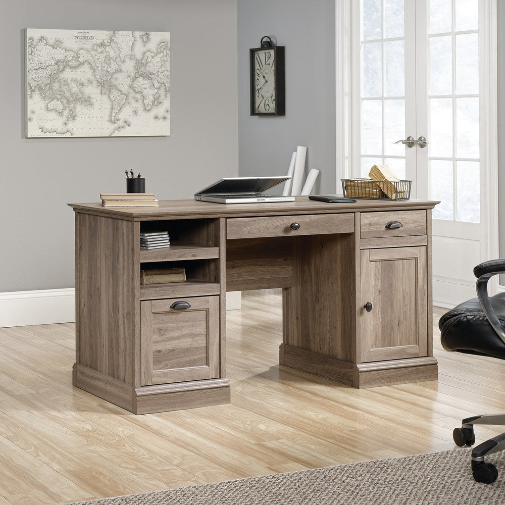 Sauder Barrister Lane 59inW Executive Computer Desk, Salt Oak