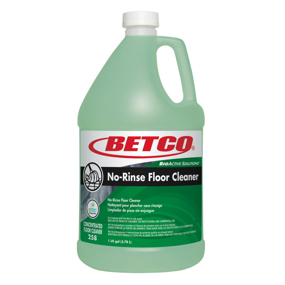 Betco BioActive Solutions No Rinse Floor Cleaner, Fresh Scent, 128 Oz Bottle, Case Of 4