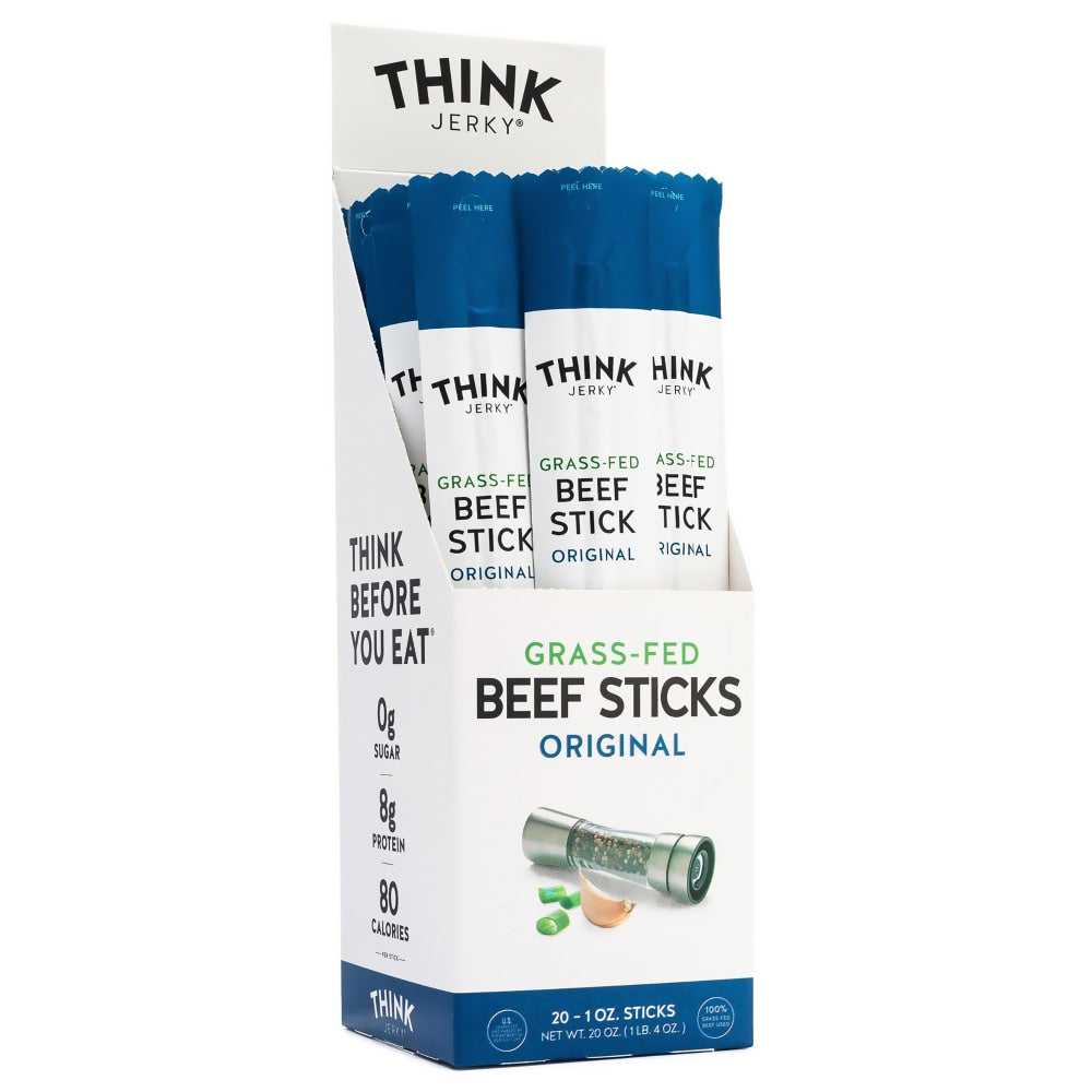 Think Jerky Grass-Fed Beef Sticks, 1 Oz, Pack Of 20 Sticks