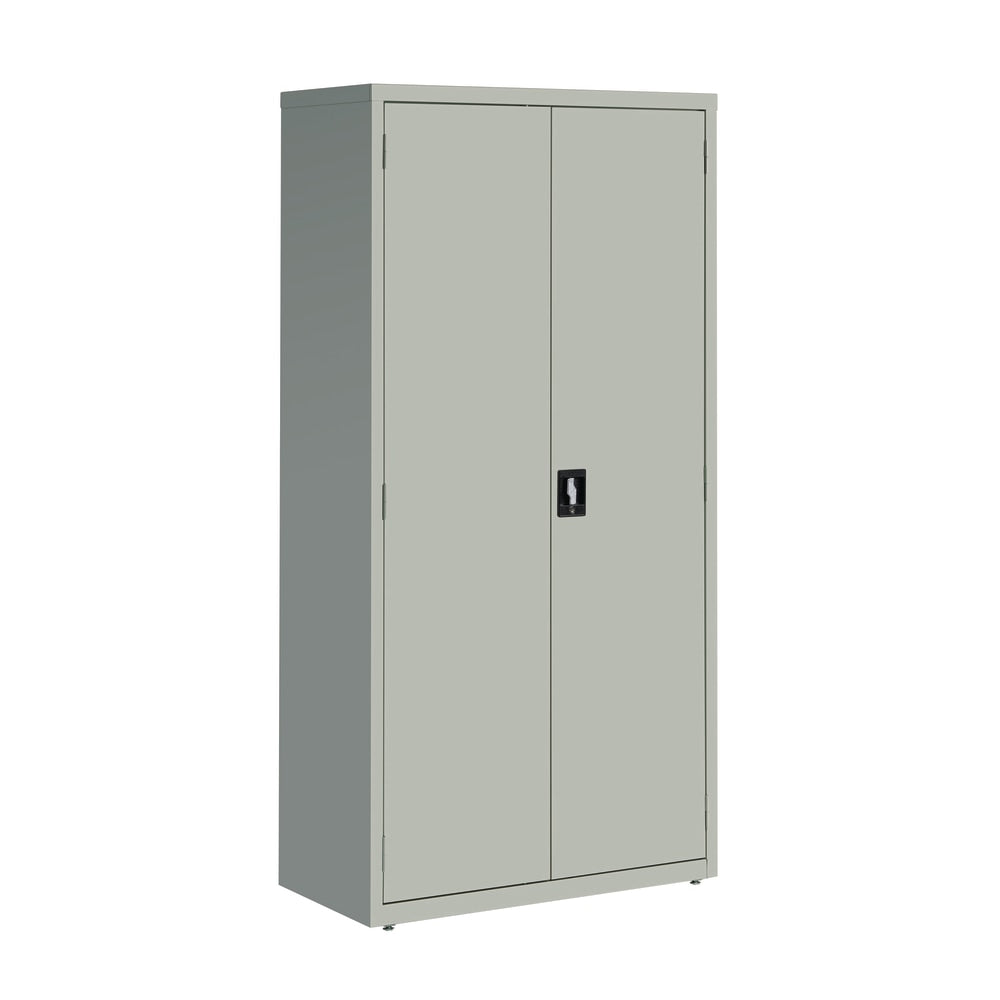 Lorell Fortress Series 18inD Steel Storage Cabinet, Fully Assembled, 5-Shelf, Light Gray