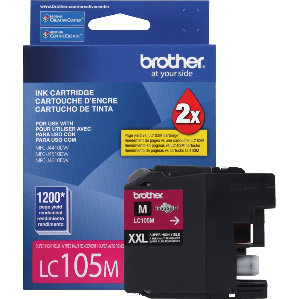 Brother LC105 Magenta High-Yield Ink Cartridge, LC105M