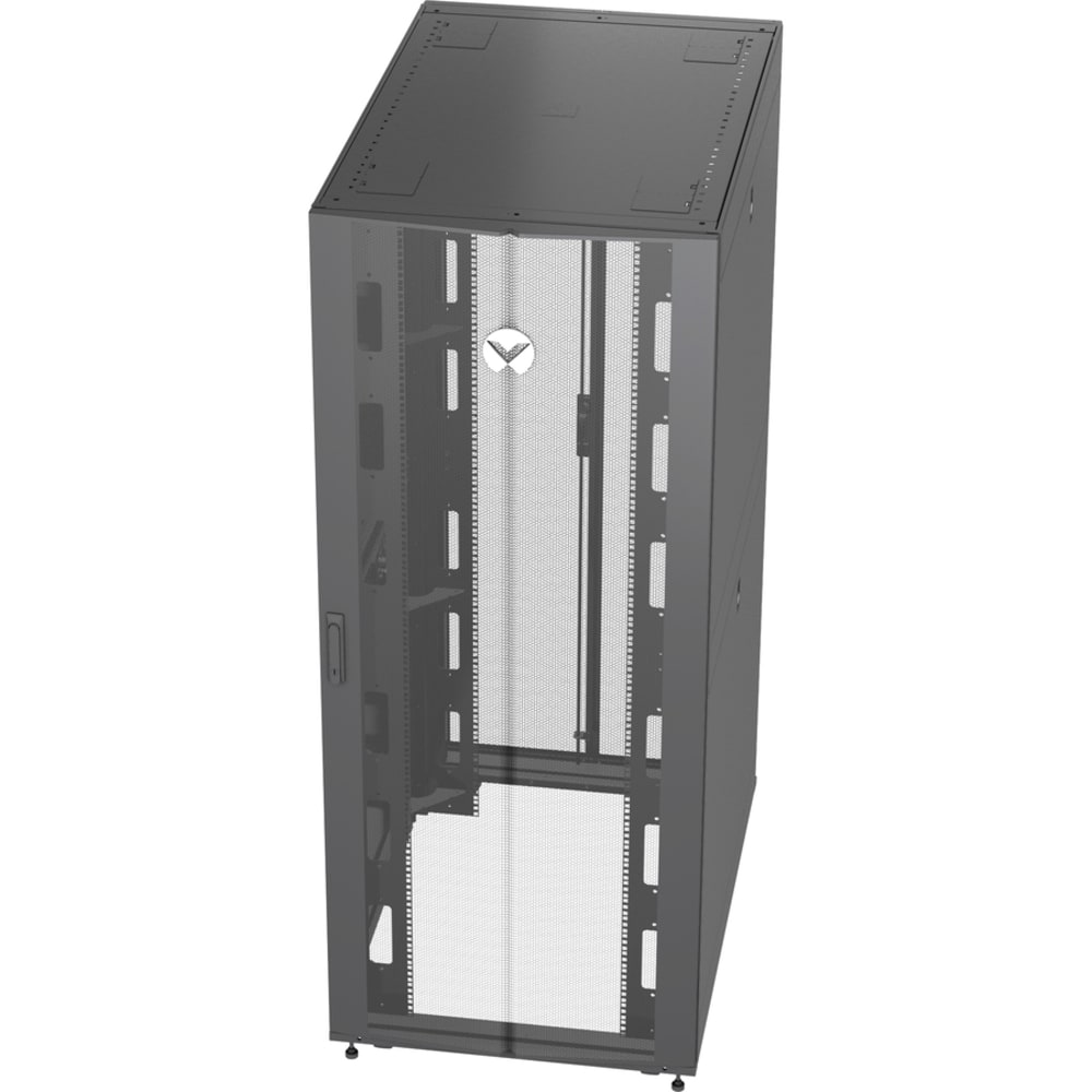 Vertiv VR Rack - 48U Server Rack Enclosure| 800x1100mm| 19-inch Cabinet (VR3157) - 2265x800x1100mm (HxWxD)| 77% perforated doors| Sides| Casters