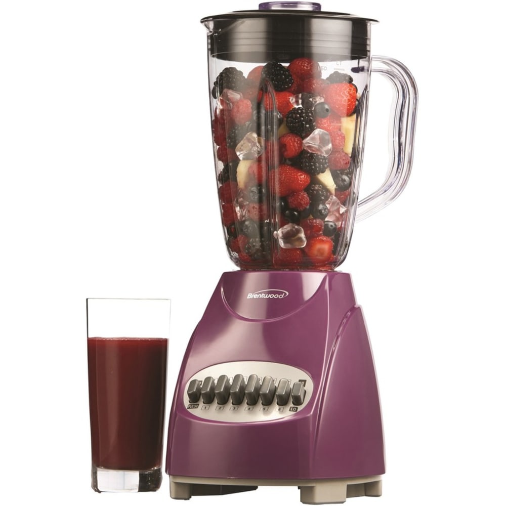 Brentwood (JB-220PR) 12 Speed Blender Plastic Jar - Purple - 350 W - 1.59 quart - 12 Speed Setting(s) - Purple