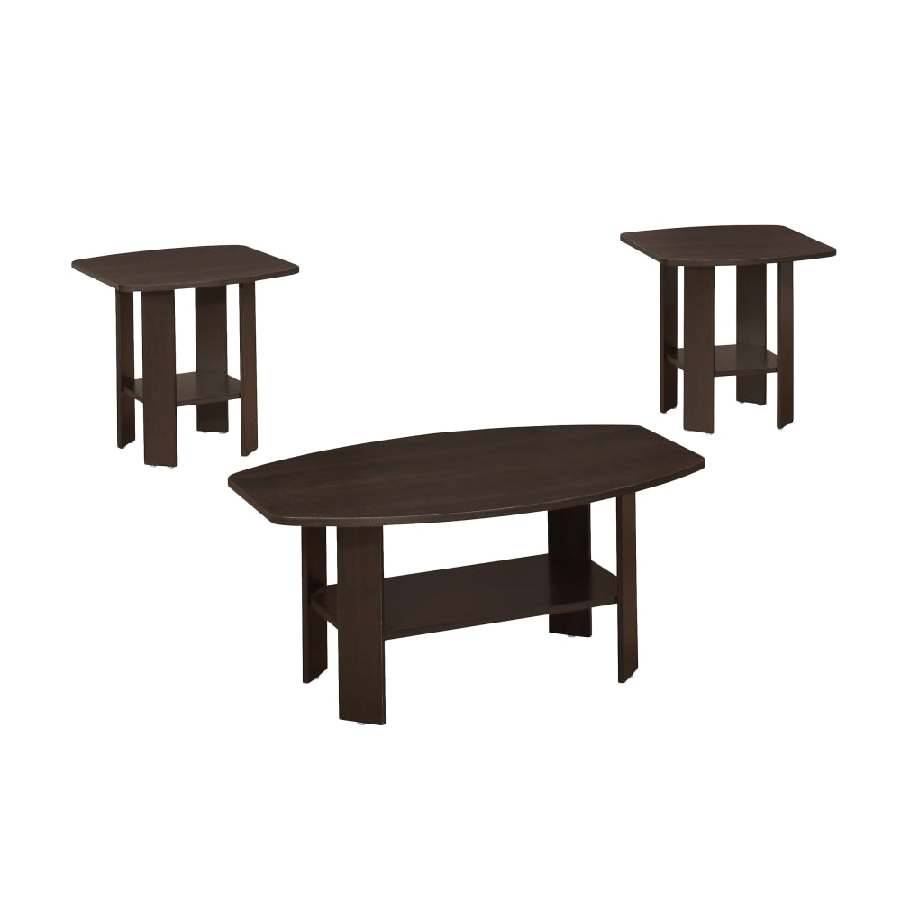 Monarch Specialties 3-Piece Table Set, Rectangle, Cappuccino