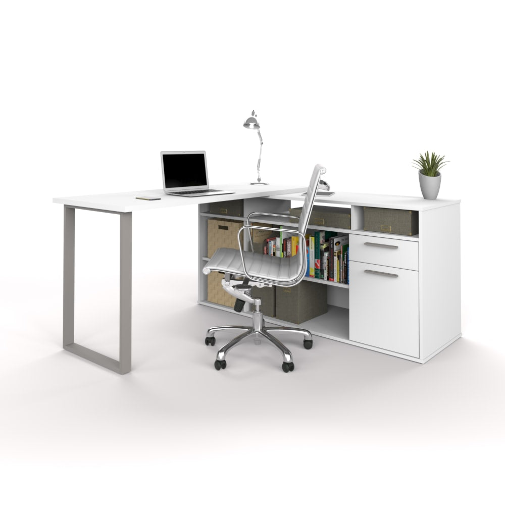 Bestar Solay 60inW L-Shaped Corner Desk, White