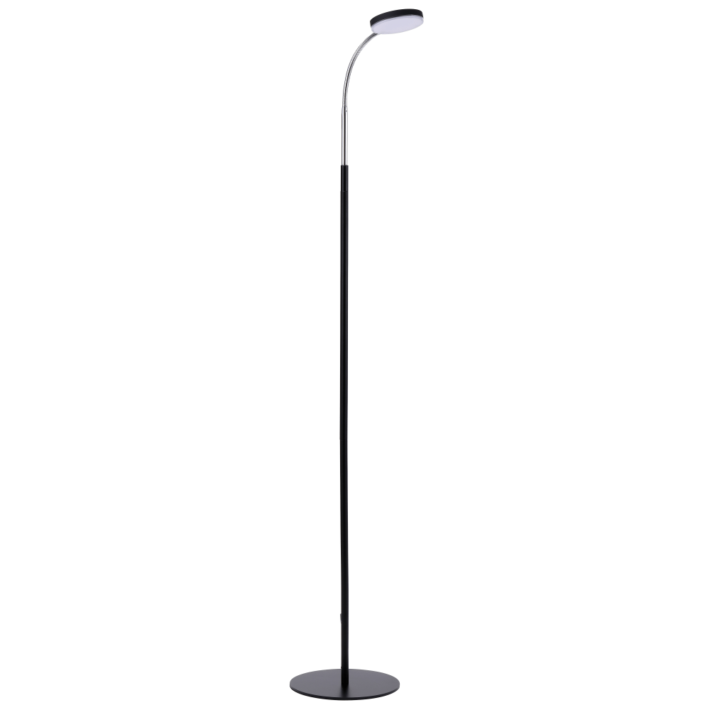 Bostitch Gooseneck LED Floor Lamp, 52inH, Black