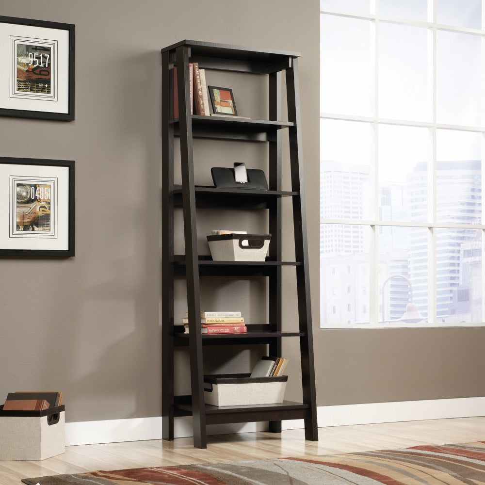 Sauder Trestle 72inH 5-Shelf Bookcase, Jamocha Wood