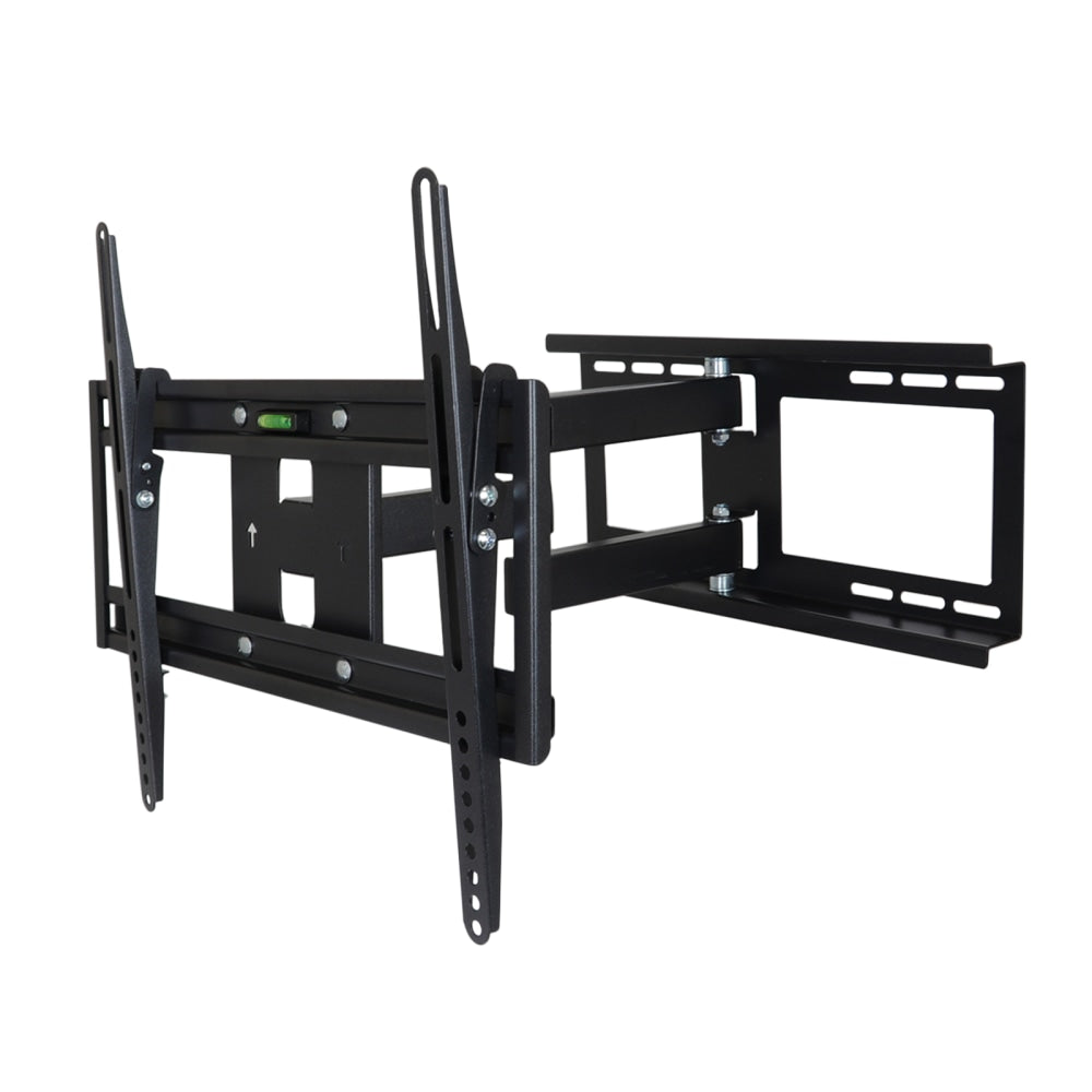 MegaMounts Full-Motion Wall Mount With Bubble Level For 26 - 55in Screens, 19.5inH x 17.97inW x 4.5inD, Black