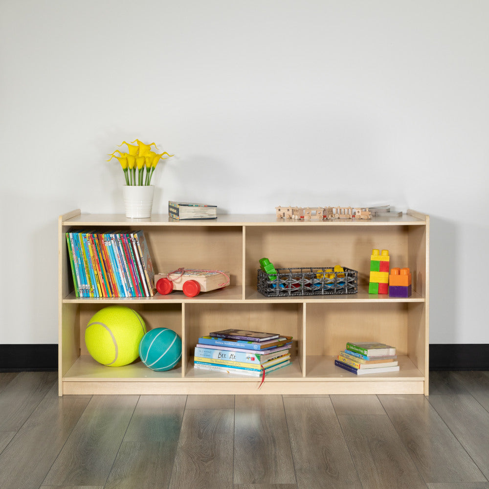 Flash Furniture Wooden School Classroom Storage Cabinet/Cubby, 24inH x 48inW x 15inD, Natural