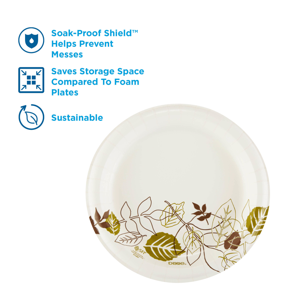 DIXIE 8 1/2IN MEDIUM-WEIGHT PAPER PLATES BY GP PRO (GEORGIA-PACIFIC), PATHWAYS, 1,000 PLATES PER CASE