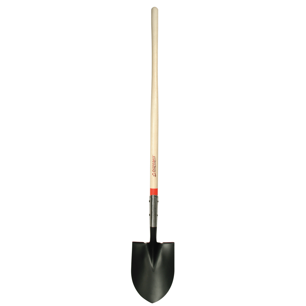 Round Point Shovel with Closed-back and Dual Rivet, 8-3/4in Width Blade