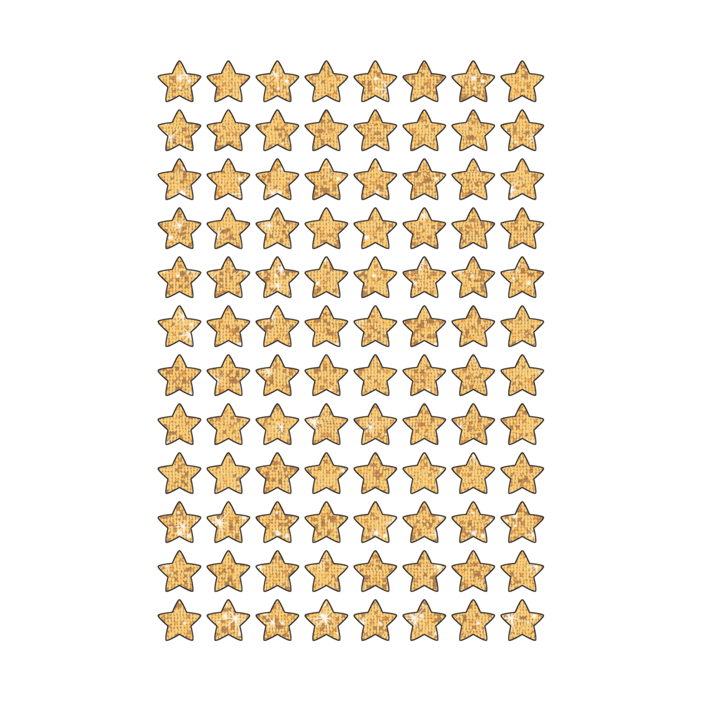 Trend superShapes Stickers, Gold Sparkle Stars, 400 Stickers Per Pack, Set Of 6 Packs