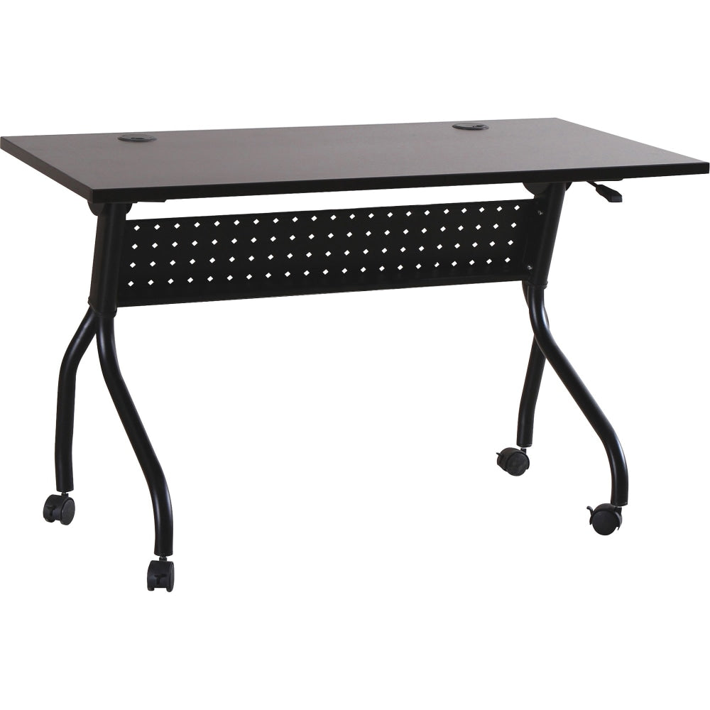 Lorell Flip Top Training Table, 48inW, Espresso/Black