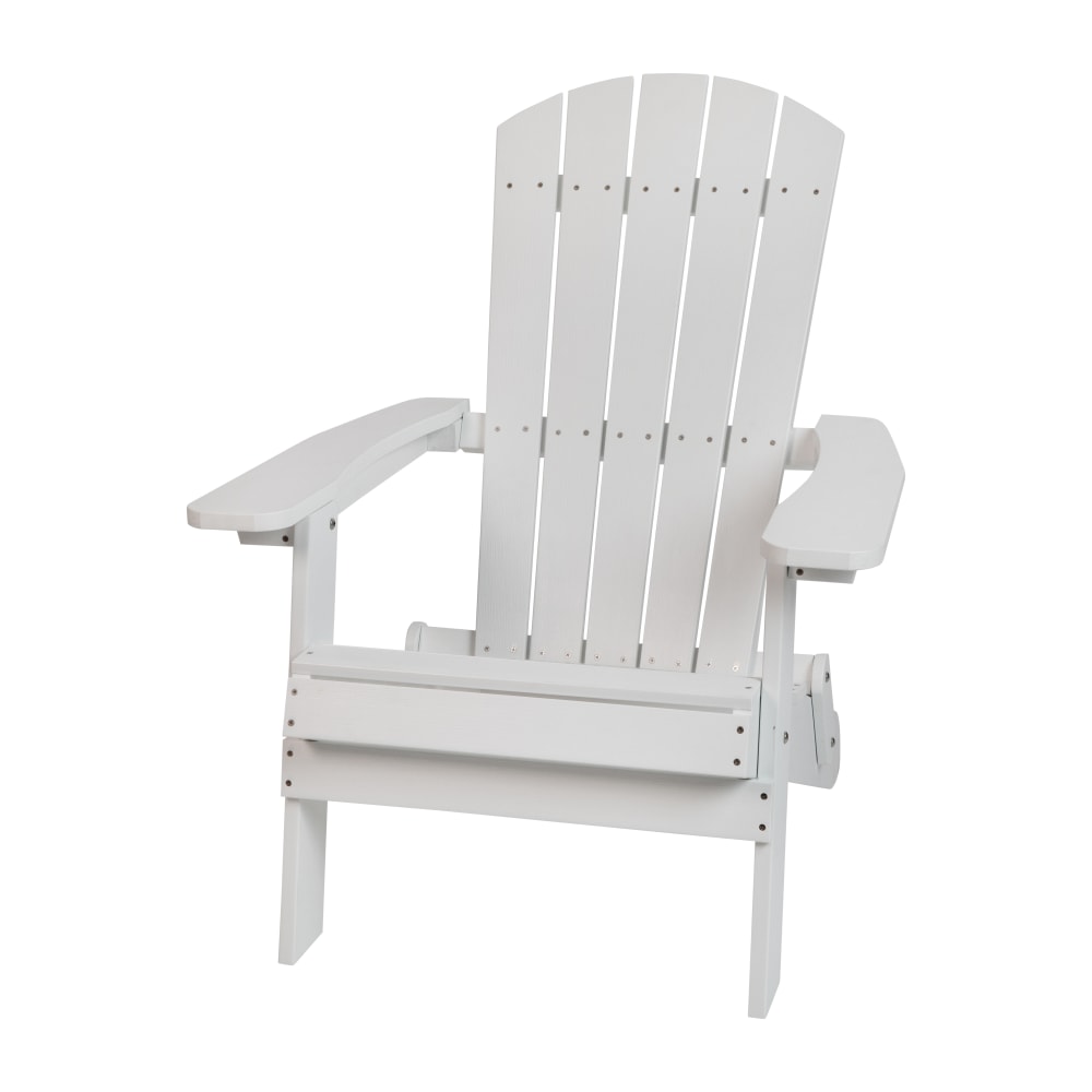 Flash Furniture Charlestown Folding Adirondack Chair, White