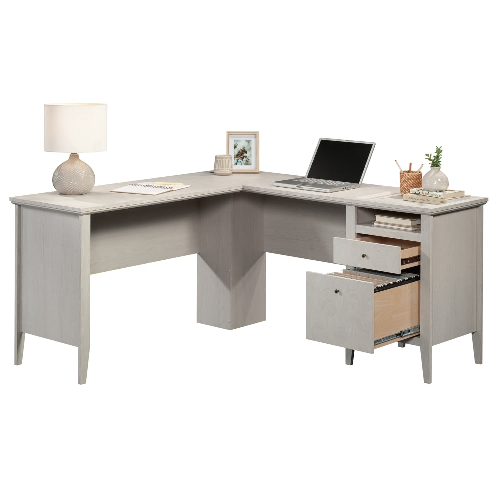 Sauder Larkin Ledge 63inW L-Computer Desk, Glacier Oak