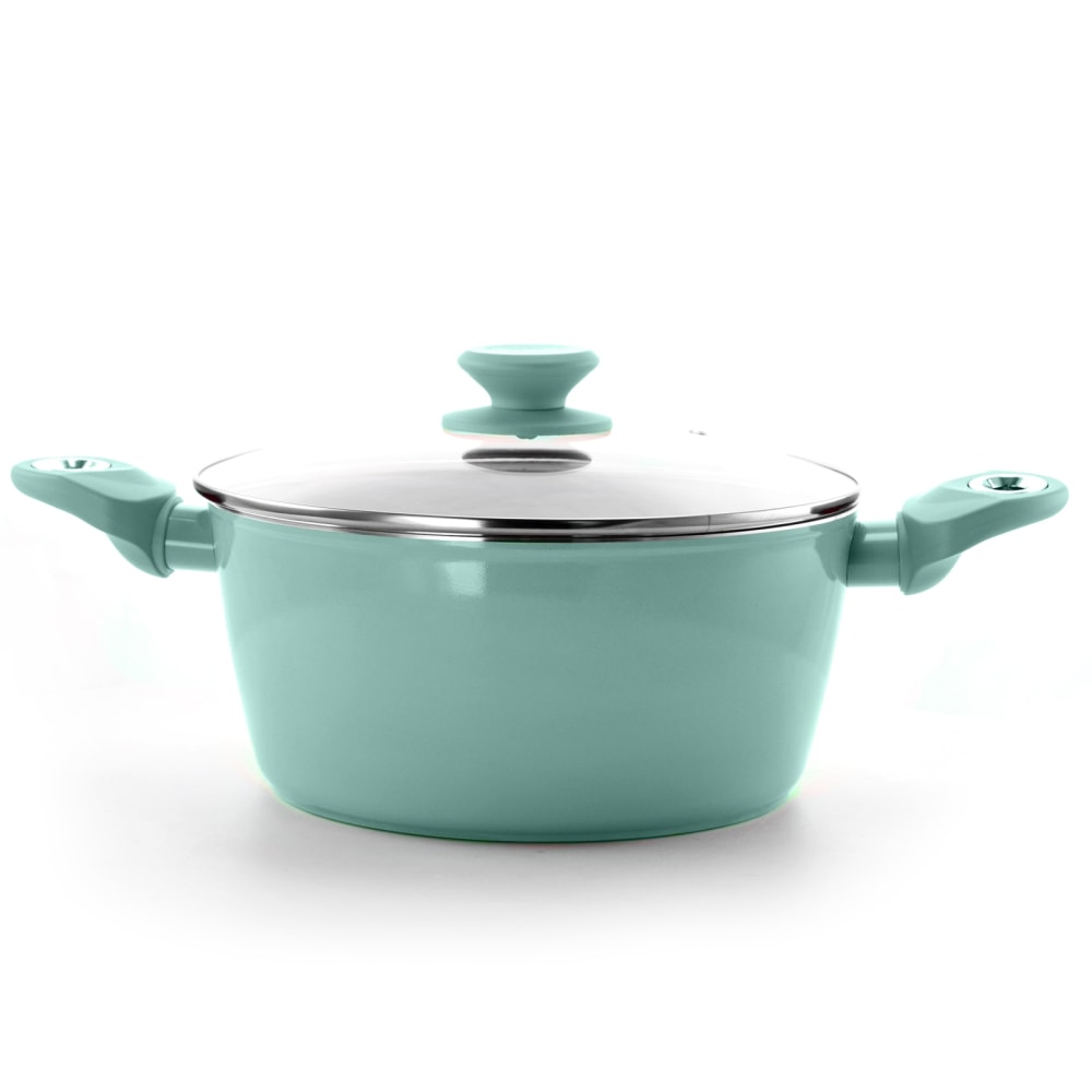 Gibson Home Plaza Cafe Aluminum 4.5-Quart Non-Stick Dutch Oven, Sky Blue