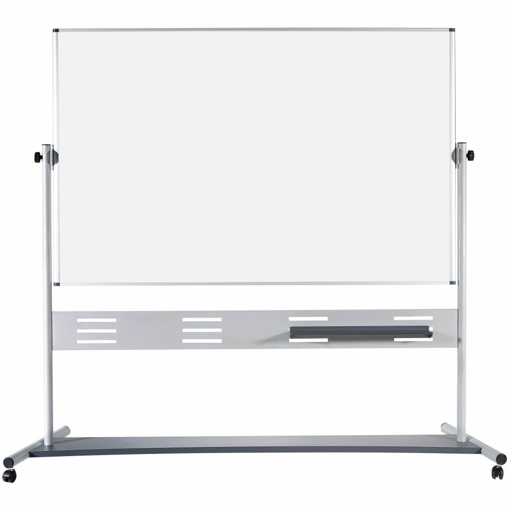 MasterVision Gold Ultra Evolution Revolver Mobile Presentation Non-Magnetic Dry-Erase Whiteboard Easel, 36in x 47in, Aluminum Frame With Silver Finish