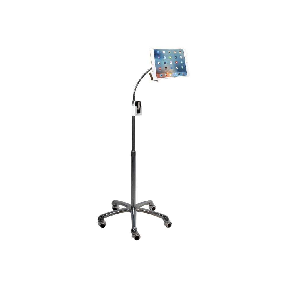 CTA Digital Heavy-Duty Gooseneck Floor Stand Stand For Tablet Aluminum Screen Size: 7in-13in Floor Standing