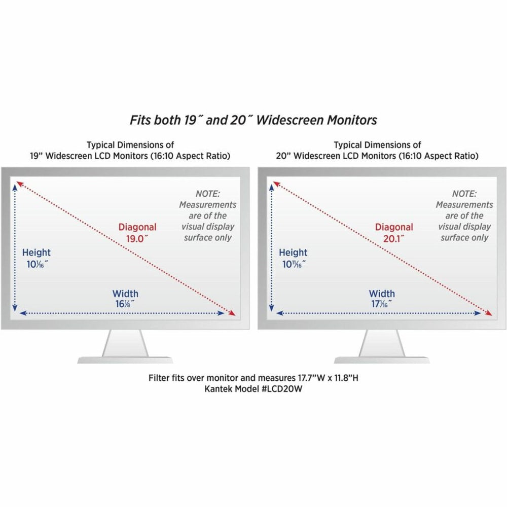 Kantek LCD Protective Filter Silver - For 20in Widescreen Monitor - Scratch Resistant - Anti-glare - 1