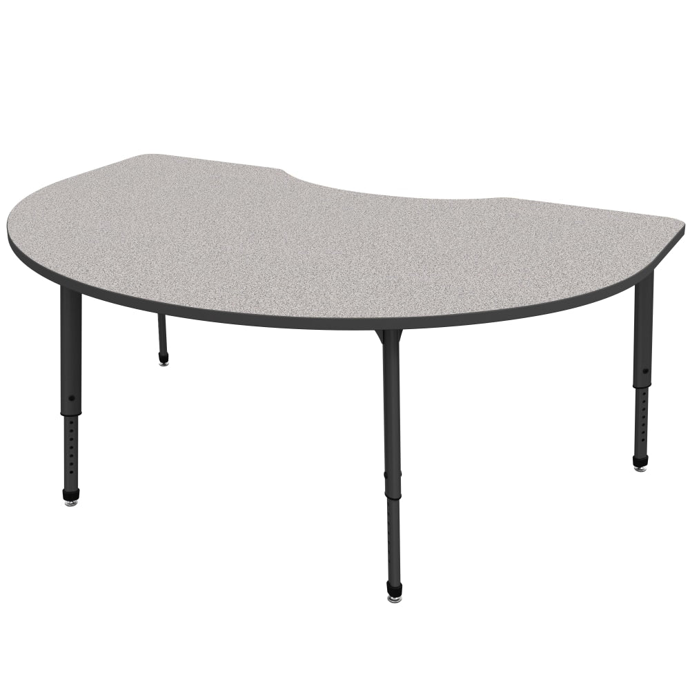 Marco Group Apex Series Adjustable Height Kidney Table, 30inH x 72inW x 48inD, Gray Nebula/Black