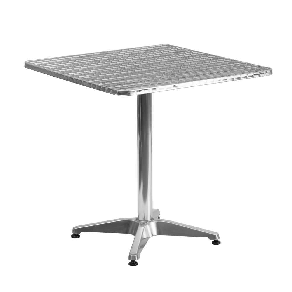 Flash Furniture Square Metal Indoor/Outdoor Table, 27-1/2inH x 27-1/2inW x 27-1/2inD, Silver