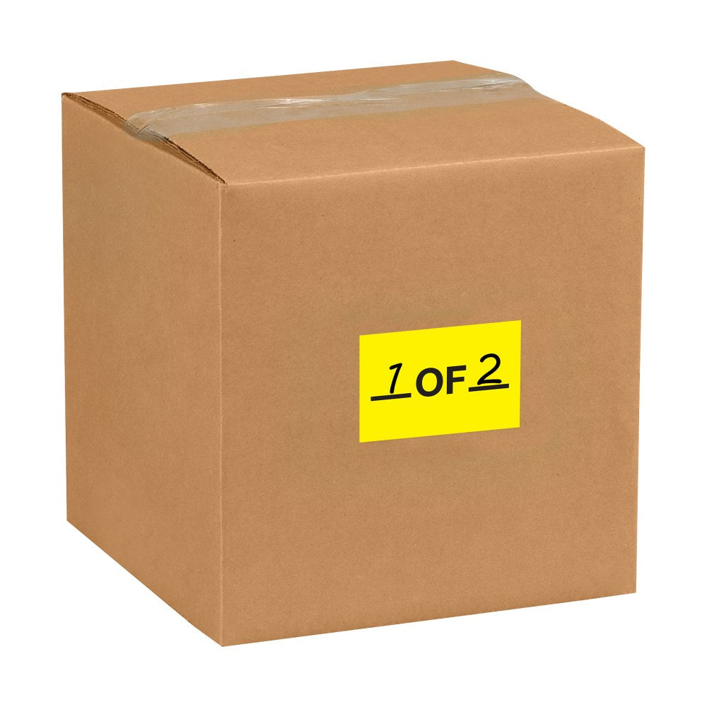 Tape Logic Safety Labels, "___ of ___", Rectangular, DL1612, 2in x 3in, Fluorescent Yellow, Roll Of 500 Labels