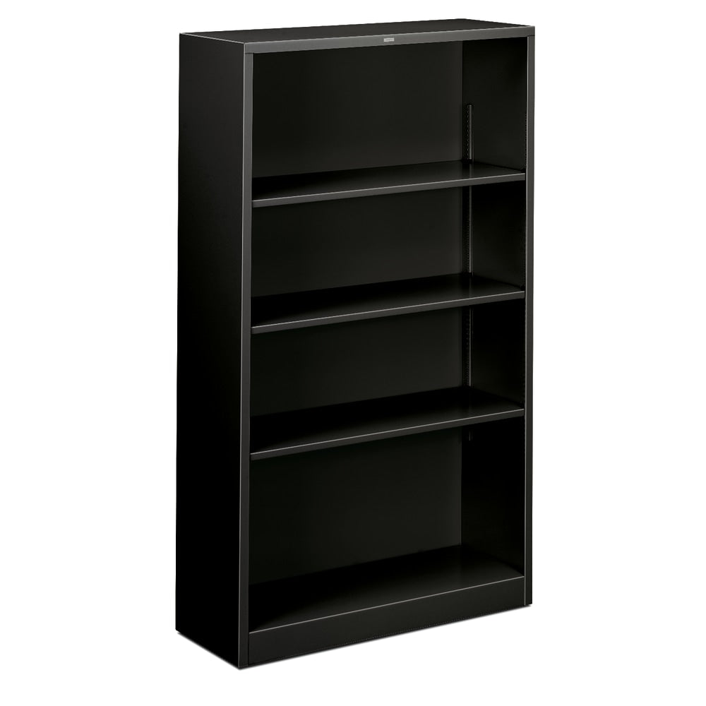 HON Brigade 4 Shelf Transitional Modular Shelving Bookcase,60inH x 34-1/2inW x 12-5/8inD, Black