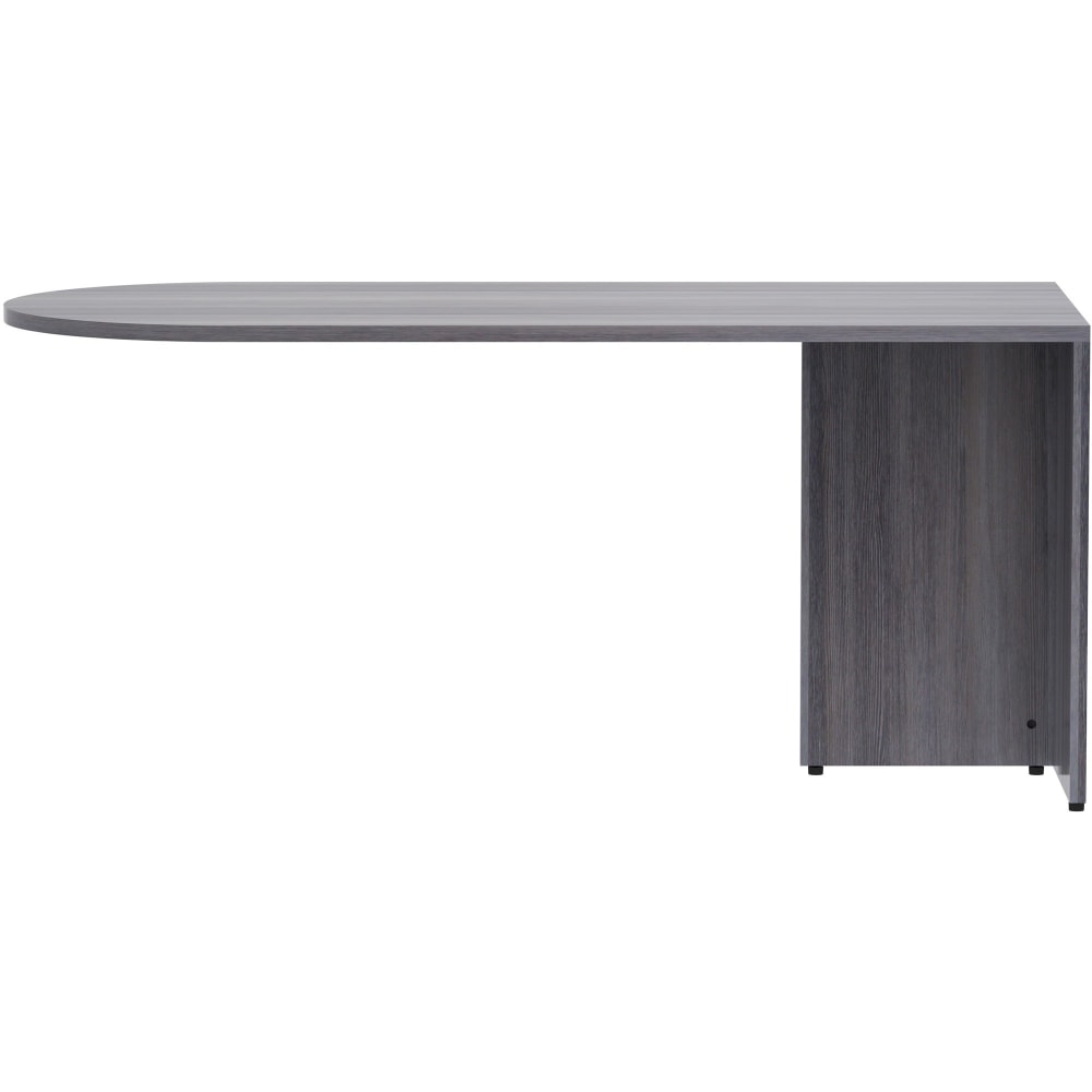 Lorell Essentials 66inW Desk Peninsula Weathered Charcoal