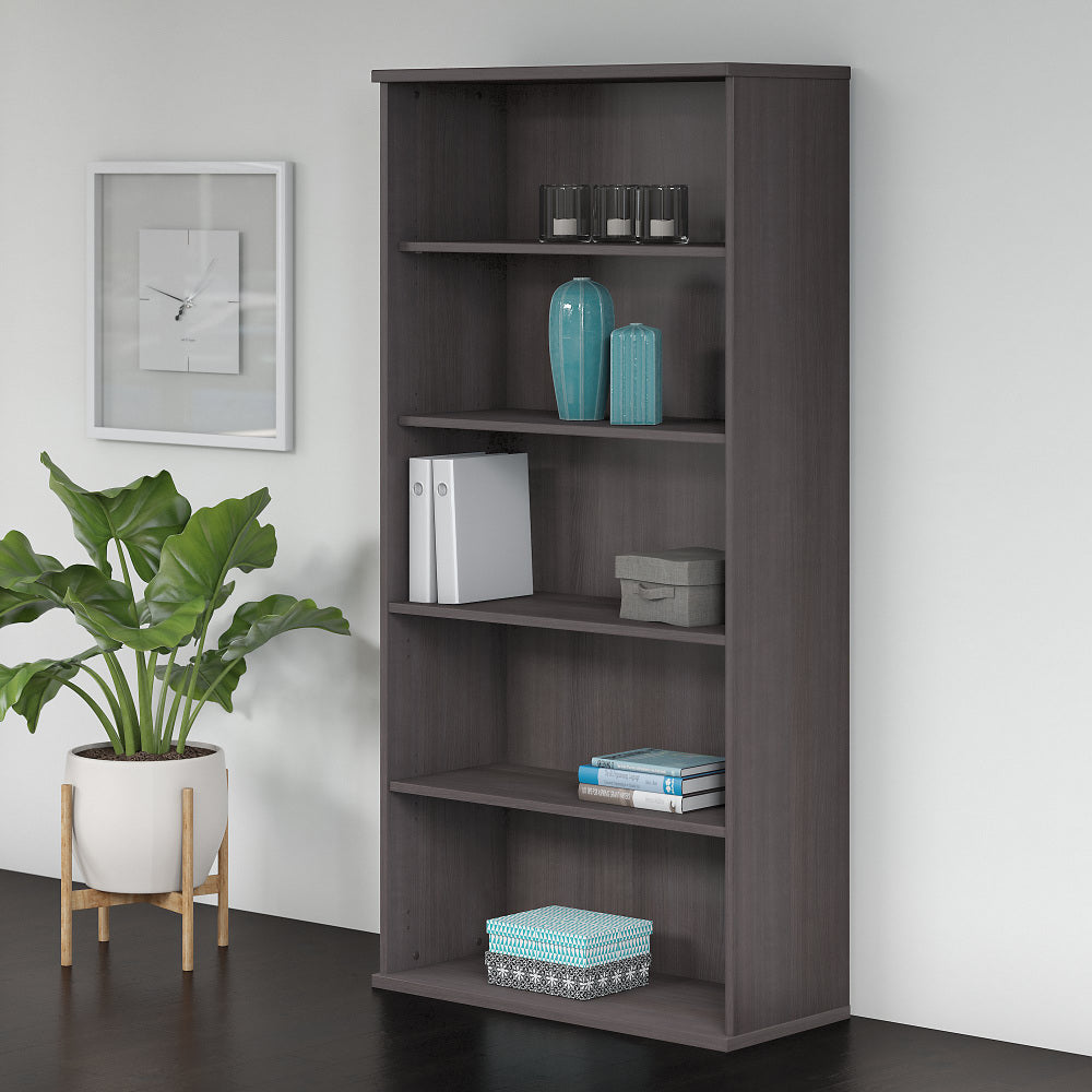 Bush Business Furniture Studio C 73inH 5-Shelf Bookcase, Storm Gray, Standard Delivery