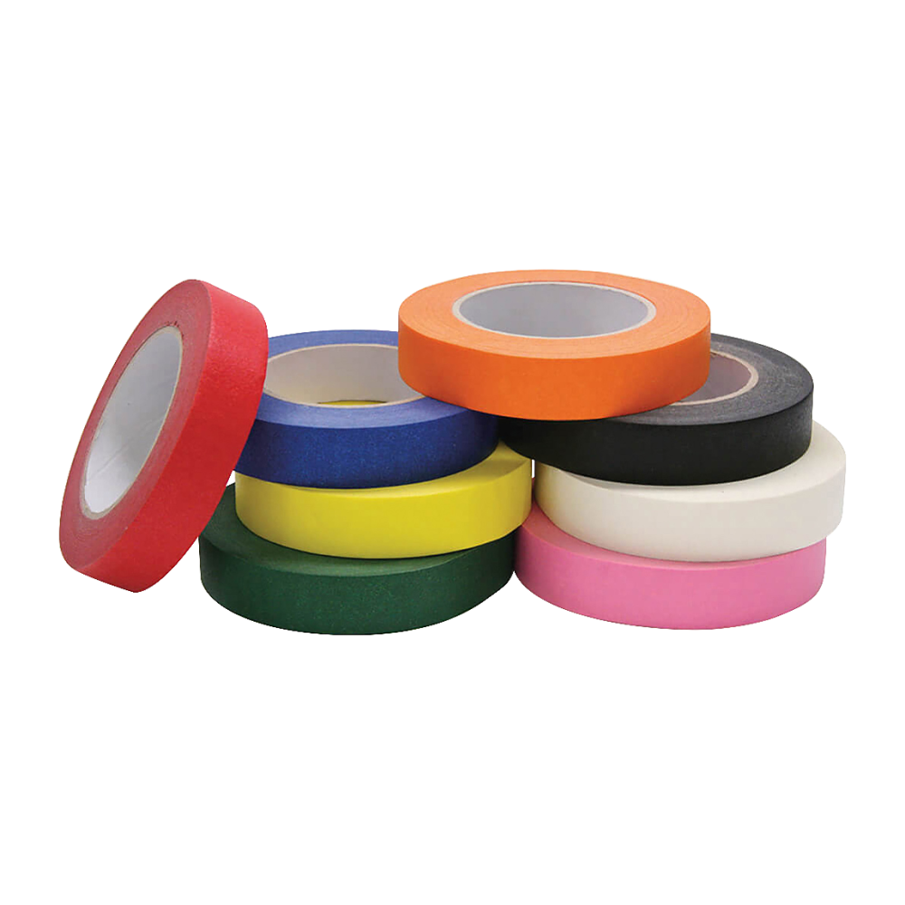 Pacon Chenille Kraft Colored Masking Tape, 1in x 60 Yd., Assorted Colors, Pack Of 8