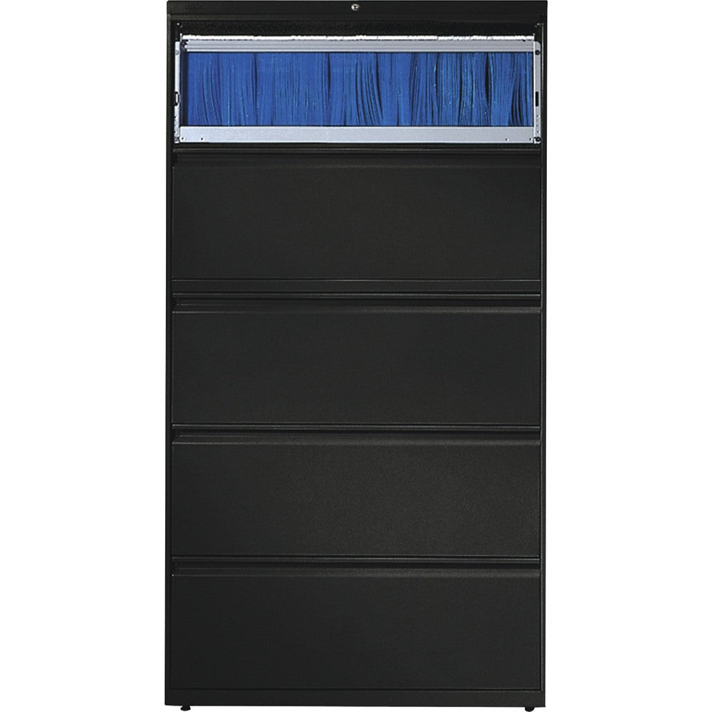 HON 36inW x 19-1/4inD Lateral 5-Drawer File Cabinet With Lock, Black