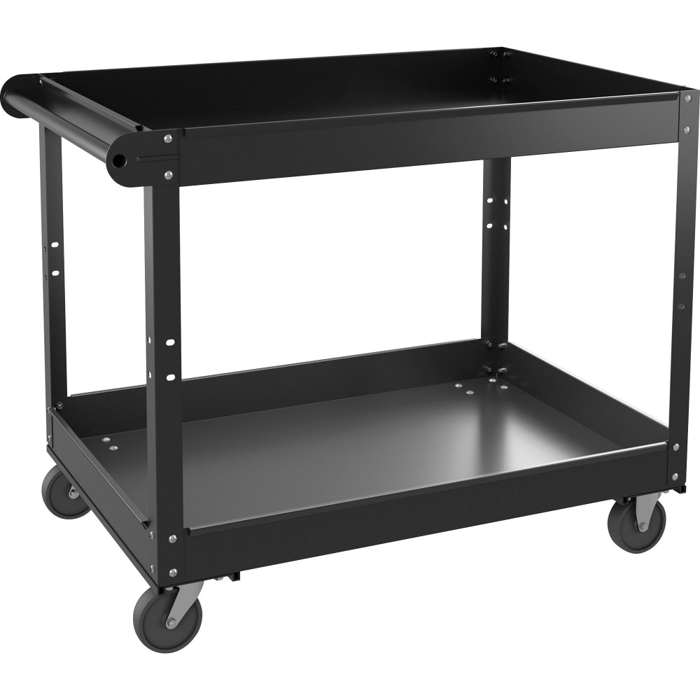 Lorell 2-Shelf Utility Cart, 24inW, Black