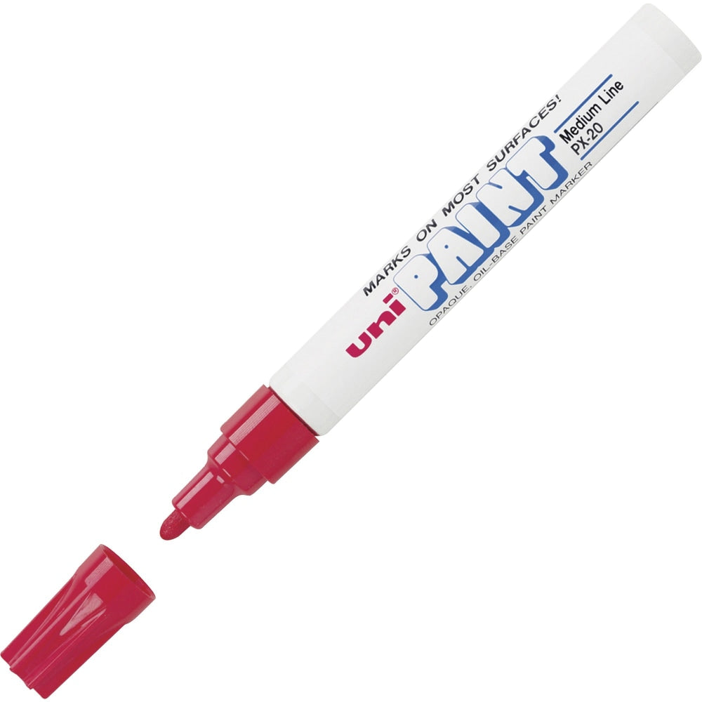 Uni-Paint Markers, Medium Point, Red, Pack Of 12