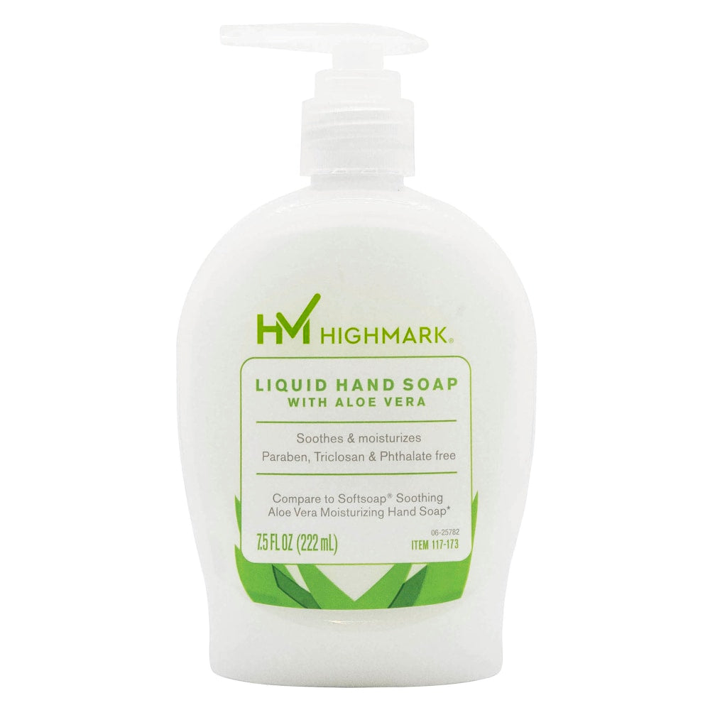 Highmark Aloe Liquid Hand Soap, Floral Scent, 7.5 Oz, White, Case Of 6 Bottles