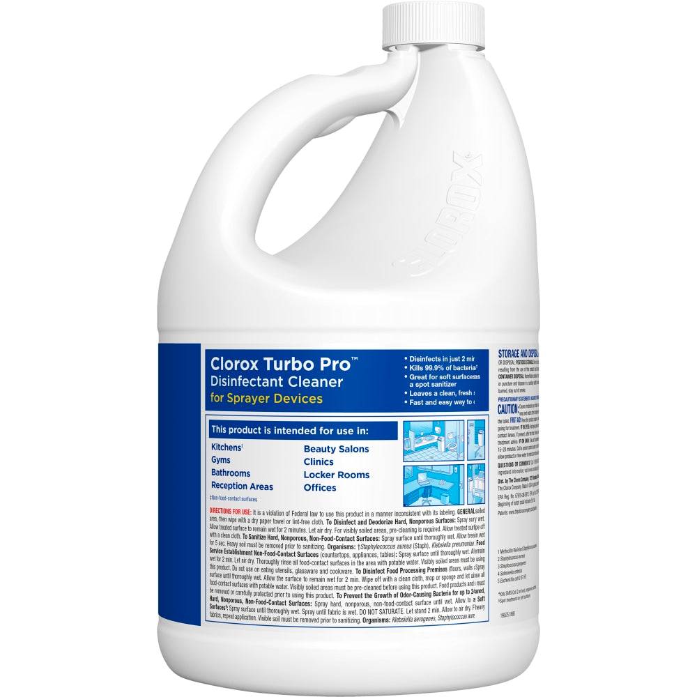 Clorox Turbo Pro Bleach-Free Disinfectant Cleaner for Sprayer Devices, 121 Oz, Case Of 3