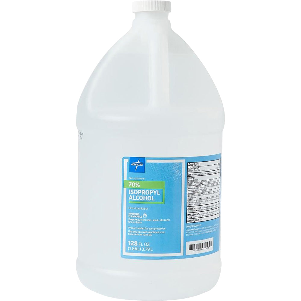 Medline 70% Isopropyl Rubbing Alcohol, 1 Gallon, Carton Of 4 Bottles