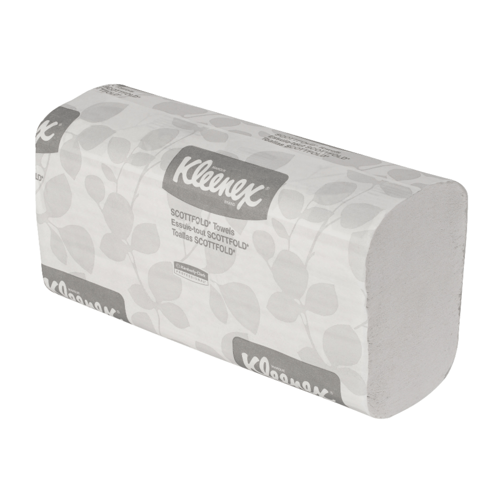 Kleenex Scottfold 1-Ply Paper Towels, 50% Recycled, 120 Sheets Per Pack, Case Of 25 Packs