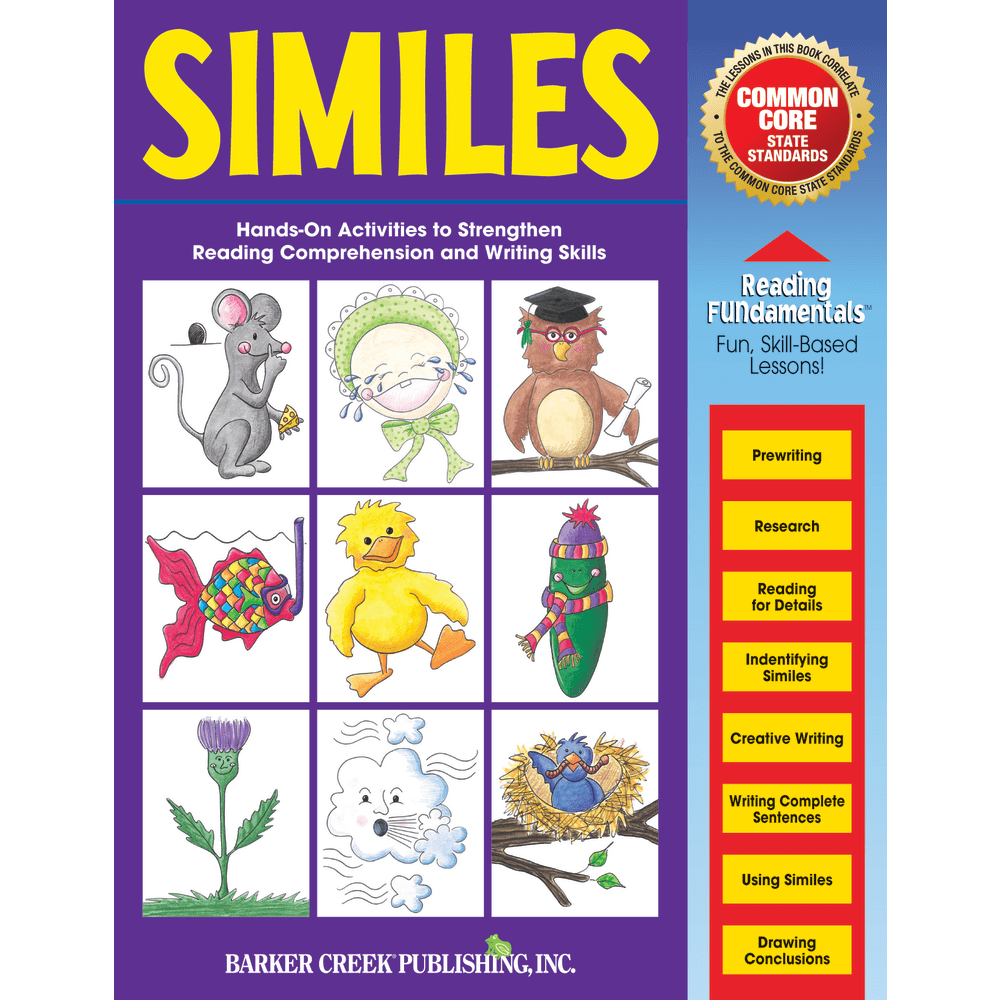 Barker Creek Grammar Activity Book, Similes, Grades 1 To College