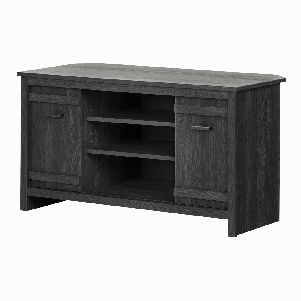 South Shore Exhibit Corner TV Stand For TVs Up To 42in, Gray Oak