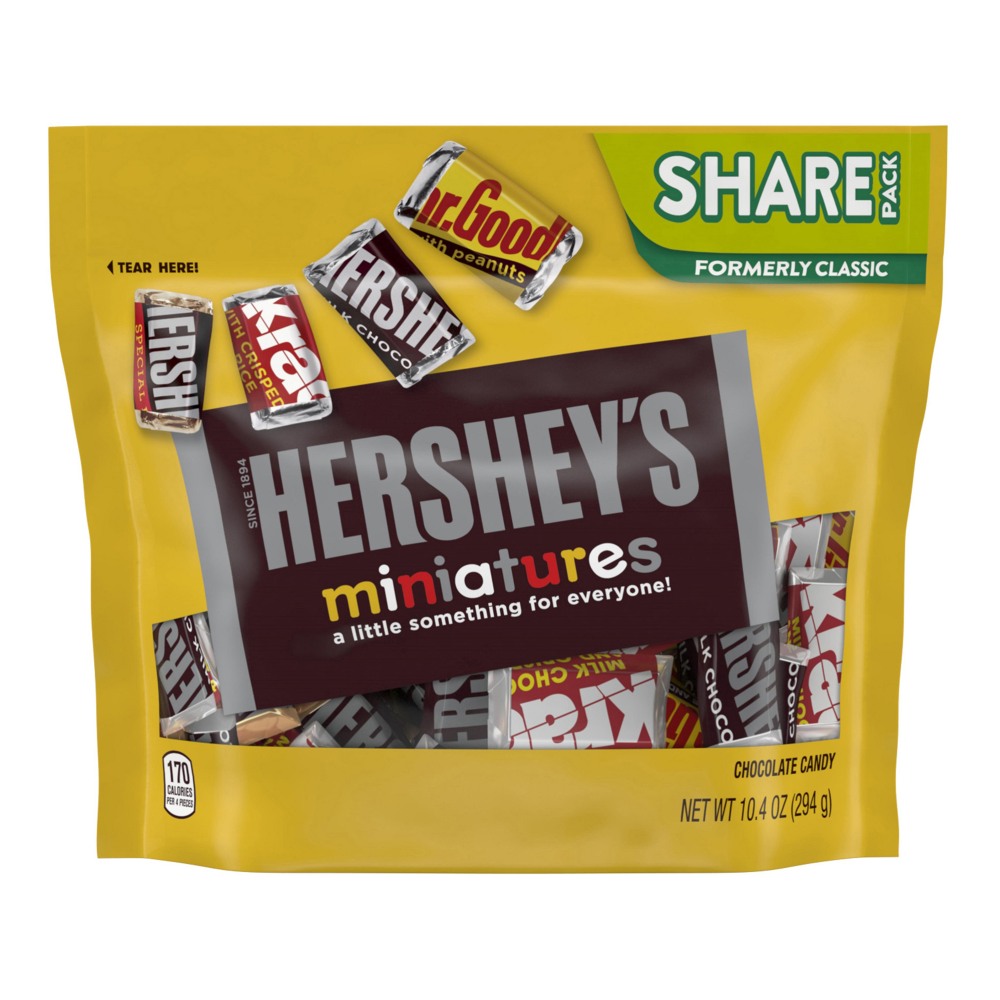 Hersheys Miniatures Chocolate Candy Assortment, 10.4 Oz Bag, Pack Of 3 Bags