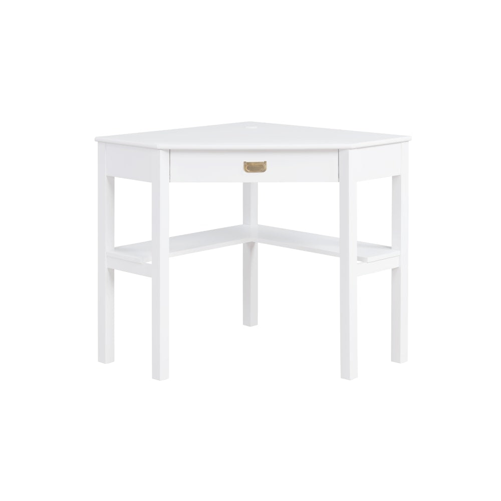 Linon Ari 29inW Home Office Corner Writing Desk, White