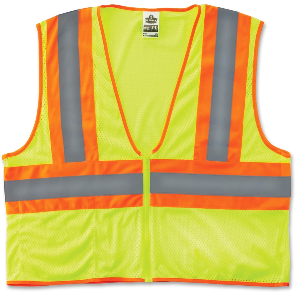 Ergodyne GloWear Safety Vest, 8229Z Economy 2-Tone Type-R Class 2, Large/X-Large, Lime