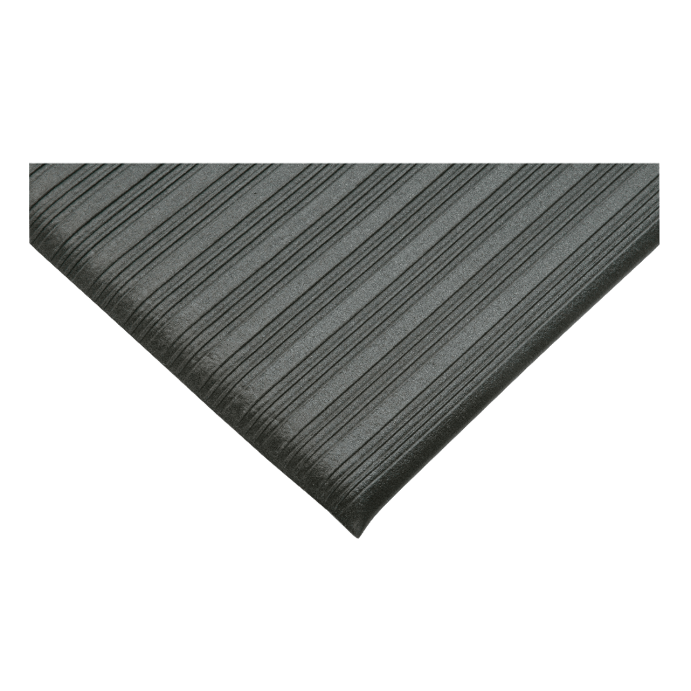 SKILCRAFT Vinyl Ribbed Anti-Fatigue Mat, 36in x 60in, Black (AbilityOne 7220-01-616-3624)