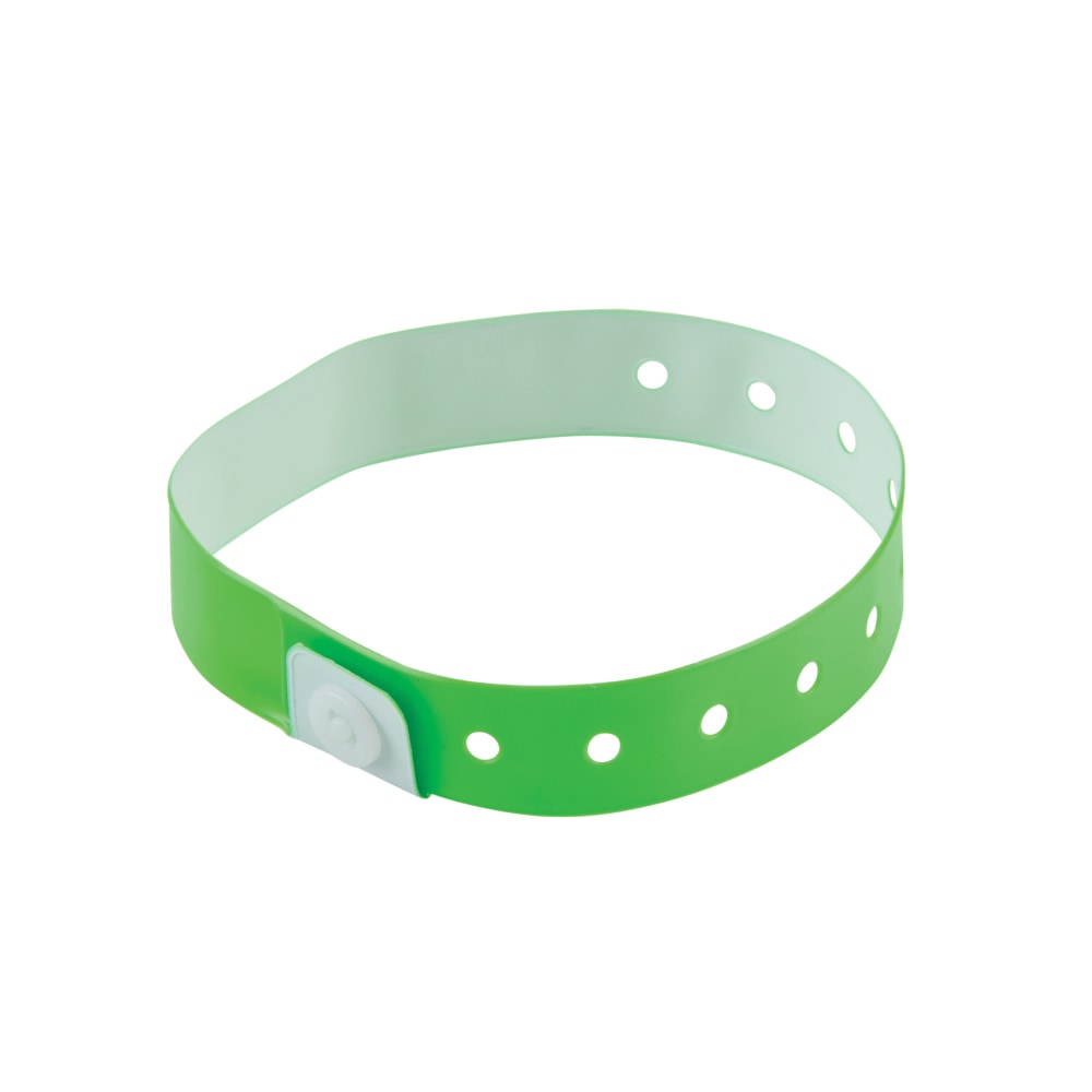 Advantus Colored Vinyl Wristbands - 100 / Pack - Yes - 0in Height x 0.6in Width x 9.8in Length - Green - Vinyl