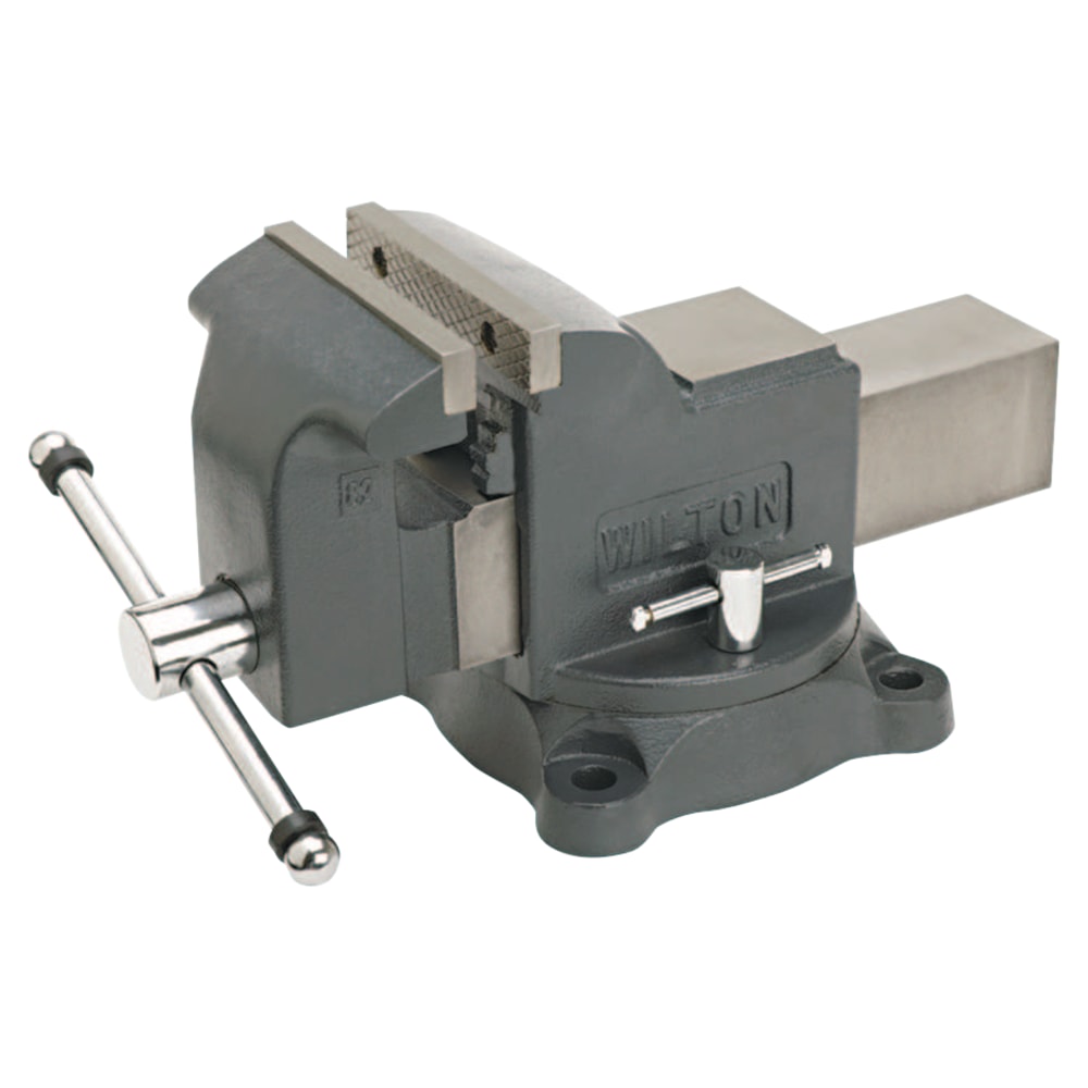 Shop Vise, 6 in Jaw, 3-1/2 in Throat, Swivel Base