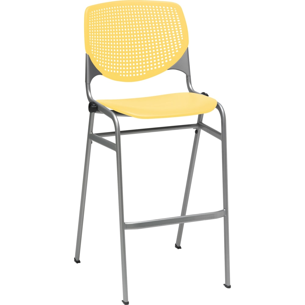 KFI Studios KOOL Stacking Chair, Yellow/Silver