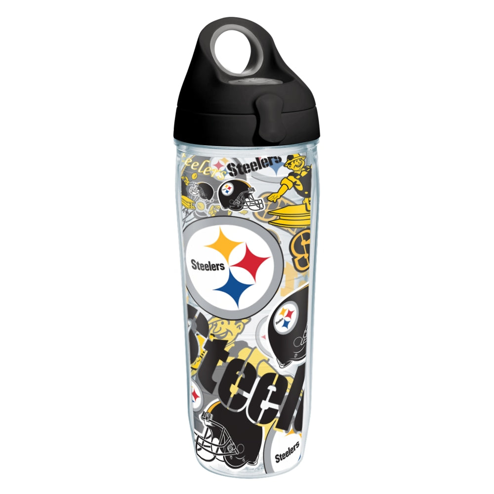 Tervis NFL All-Over Water Bottle With Lid, 24 Oz, Pittsburgh Steelers